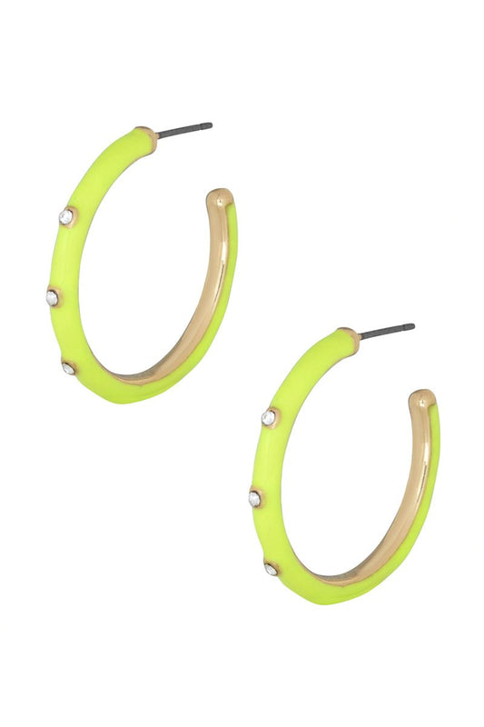 Color Metal Hoop Earring - ZLA