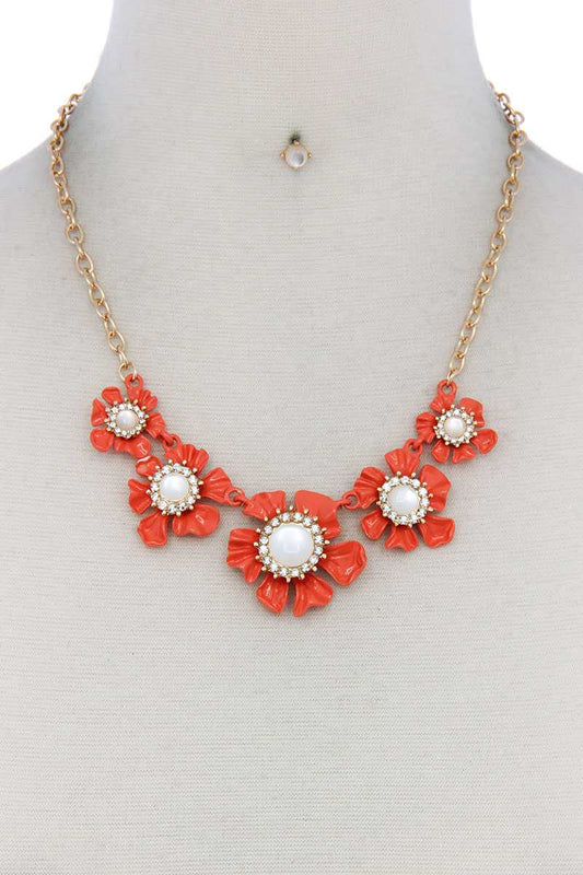 Floral Pearl Bead Necklace - ZLA