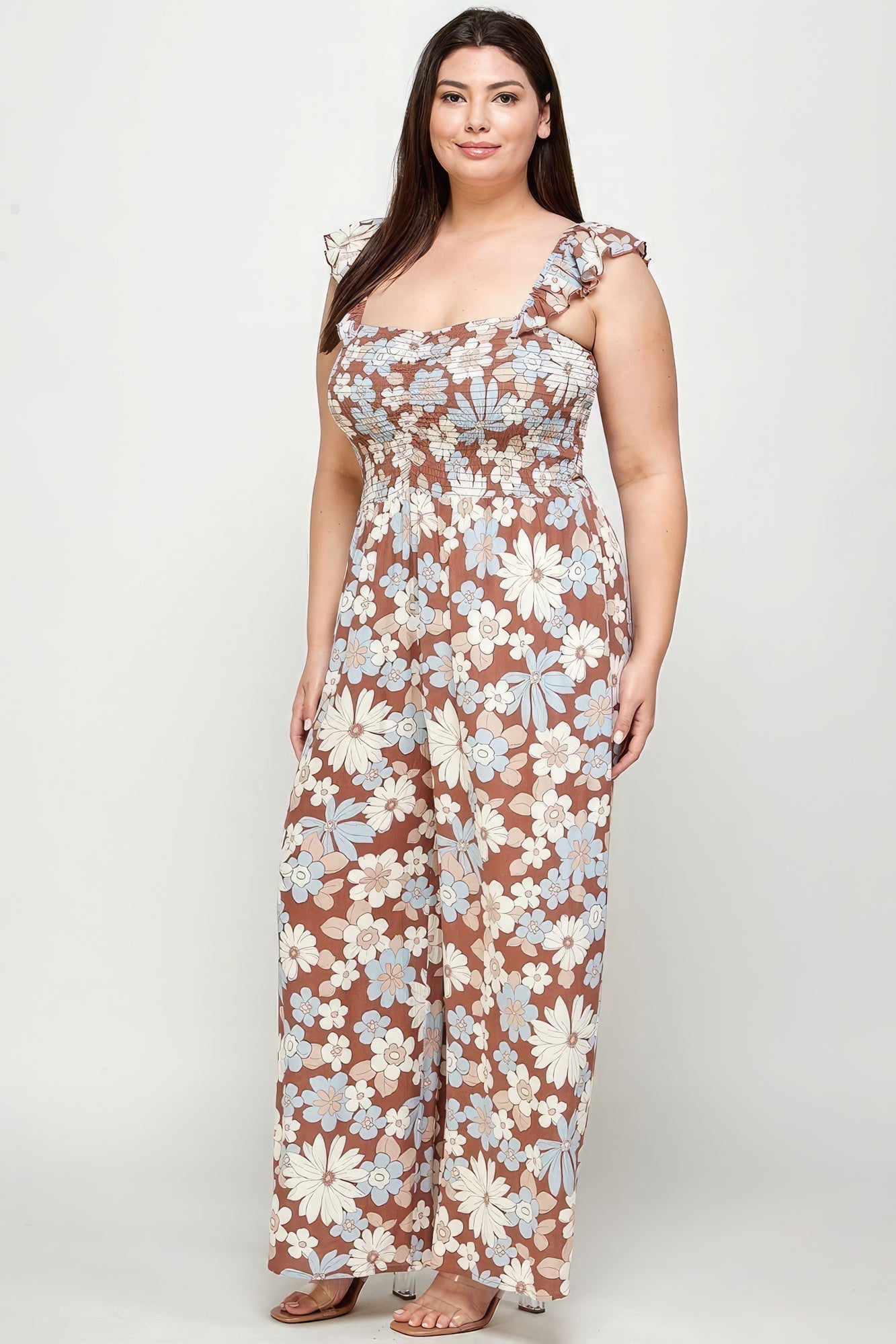 Floral Print Smocked Jumpsuit - Premium  from ZLA - Just $47! Shop now at ZLA