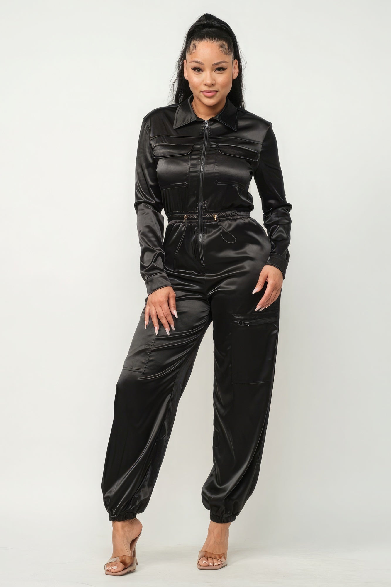 Front Zipper Pockets Top And Pants Jumpsuit - Premium  from ZLA - Just $73! Shop now at ZLA