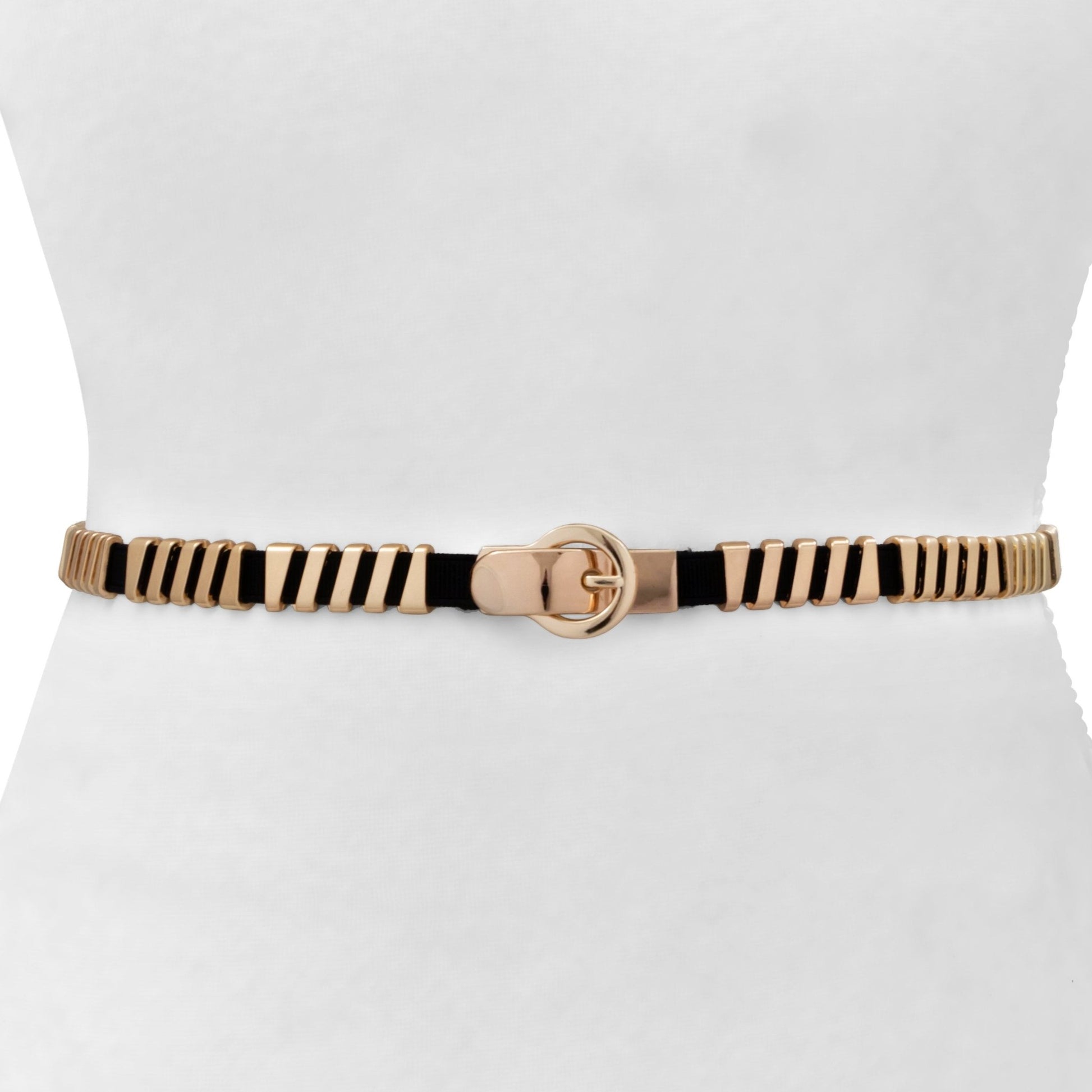 Gold Diagonal Stretch Belt - Premium  from Two 12 Fashion - Just $36! Shop now at ZLA