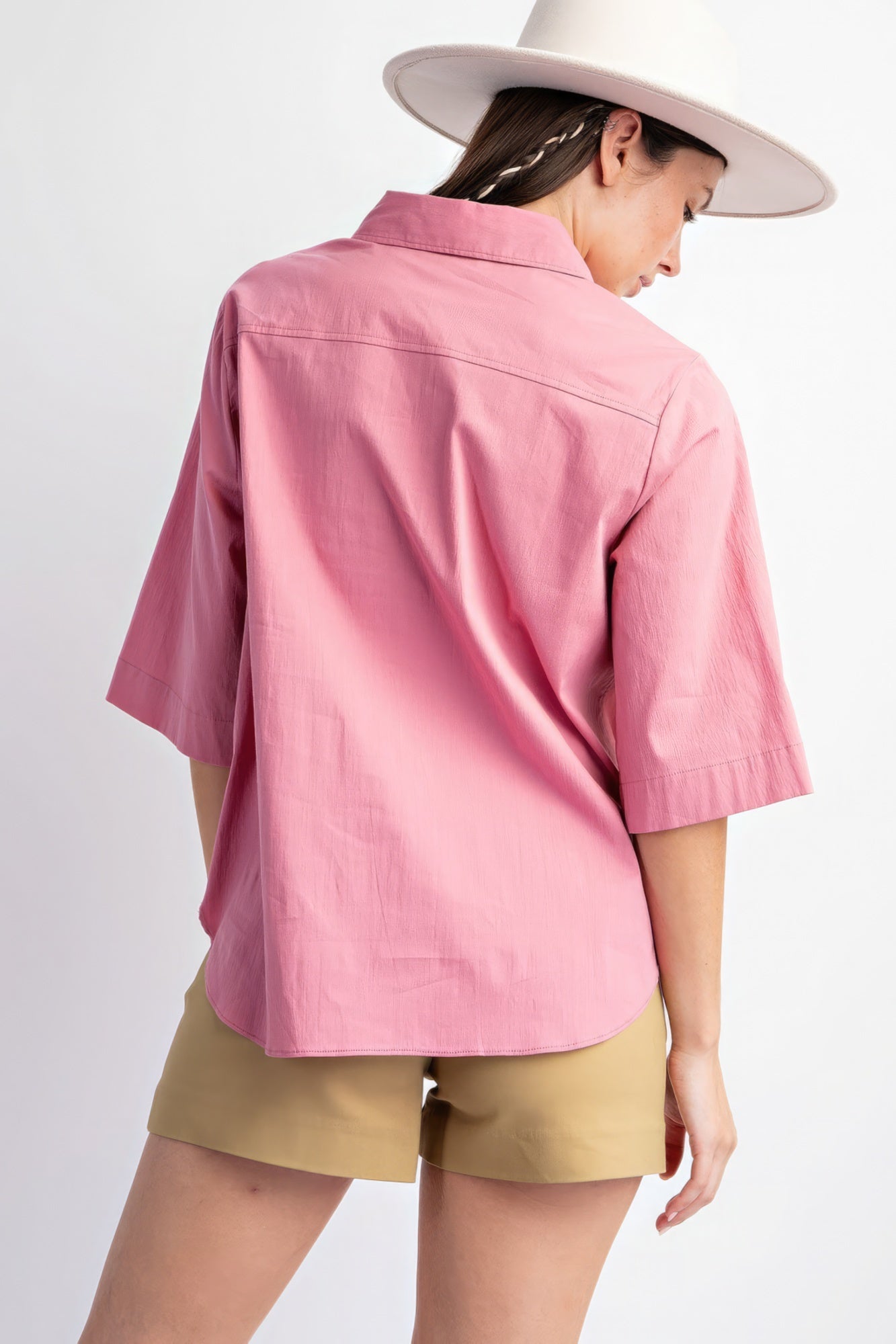 Half Slvs Stretch Poplin Button Down Shirt - Premium  from ZLA - Just $51.50! Shop now at ZLA