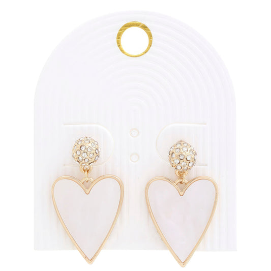 Heart Rhinestone Bead Dangle Earring - Premium  from ZLA - Just $12! Shop now at ZLA