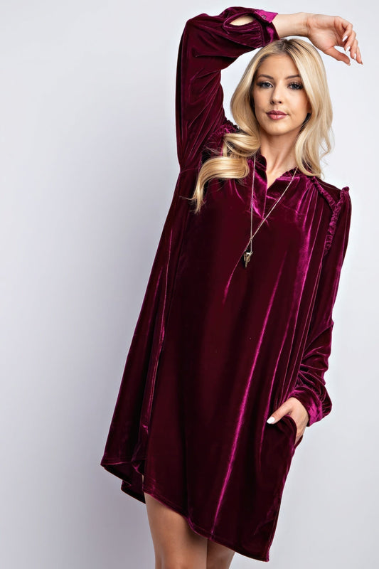 Mini Ruffle Detailing Velvet Dress - Premium  from ZLA - Just $54.50! Shop now at ZLA