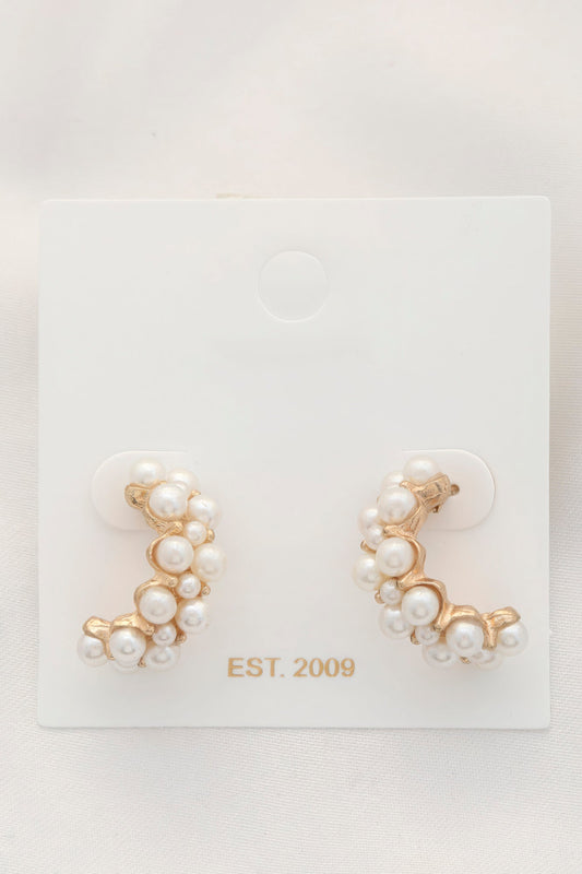 Pearl Bead Open Circle Earring - Premium  from ZLA - Just $7.50! Shop now at ZLA