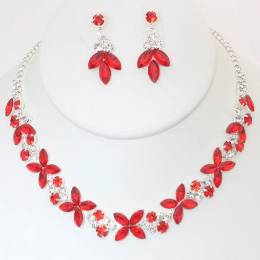 Rhinestone Crystal Necklace And Earring Set - Premium  from ZLA - Just $16! Shop now at ZLA