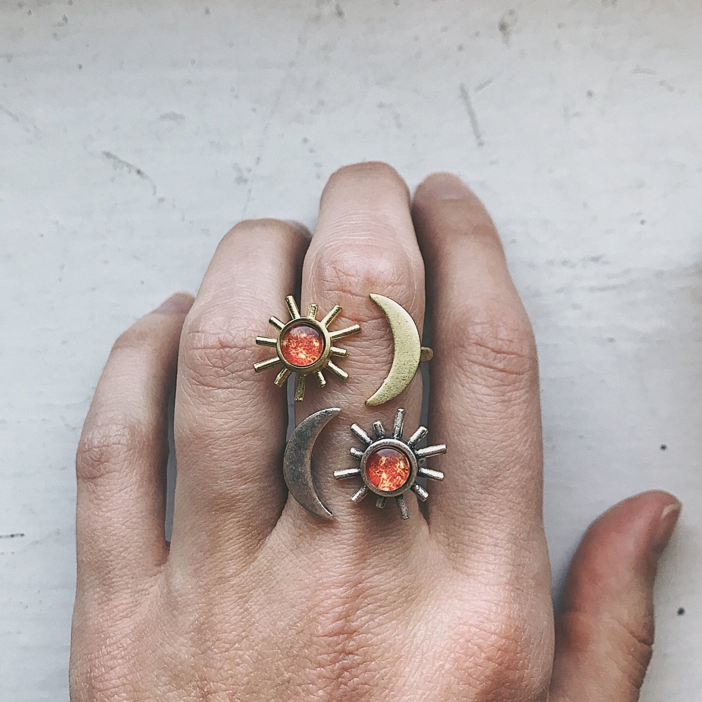 Sun and Moon Sculptural Statement Ring - Premium  from Yugen Handmade - Just $35! Shop now at ZLA
