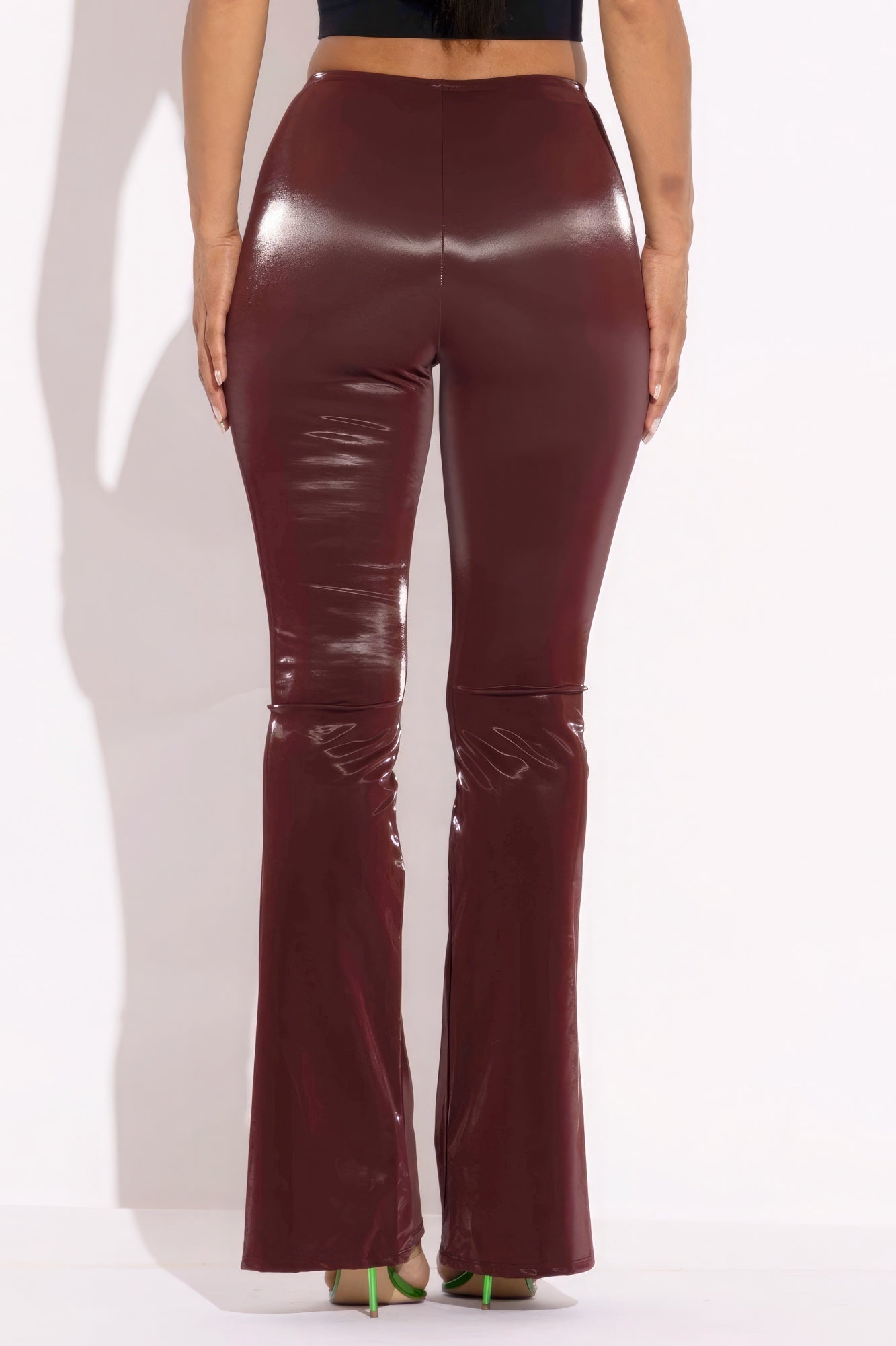 Velvet Pu Flared Pants - Premium  from ZLA - Just $34! Shop now at ZLA