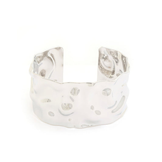 Wide Hammered Metal Cuff Bracelet - Premium  from ZLA - Just $18.50! Shop now at ZLA