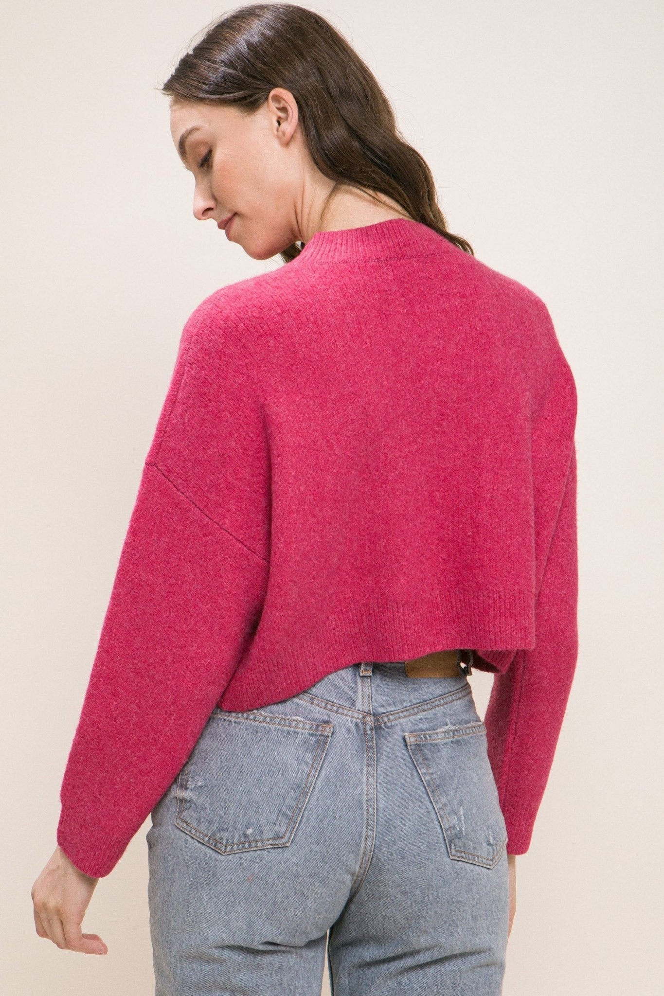 Wool Blend Cropped Sweater Top - Premium  from ZLA - Just $27.50! Shop now at ZLA