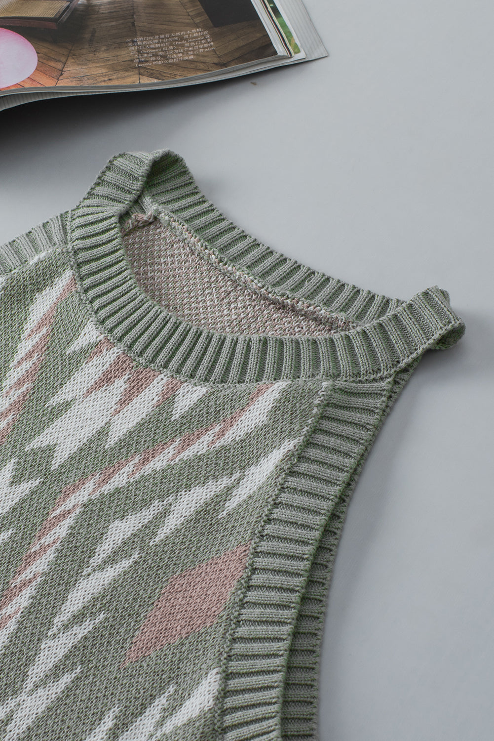 Laurel Green Western Tribal Aztec Pattern Knit Sweater Tank