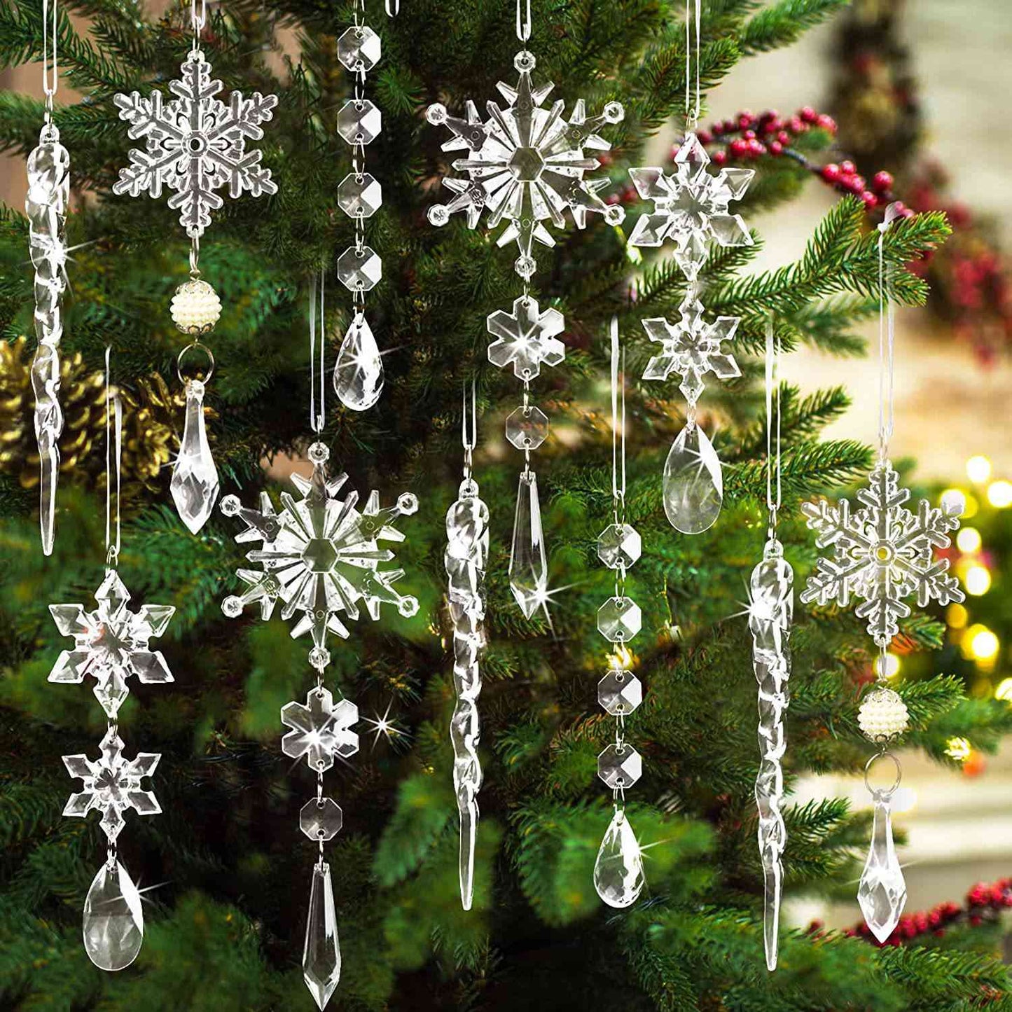 10-Piece Acrylic Icicle Ornaments - Premium  from Trendsi - Just $11! Shop now at ZLA