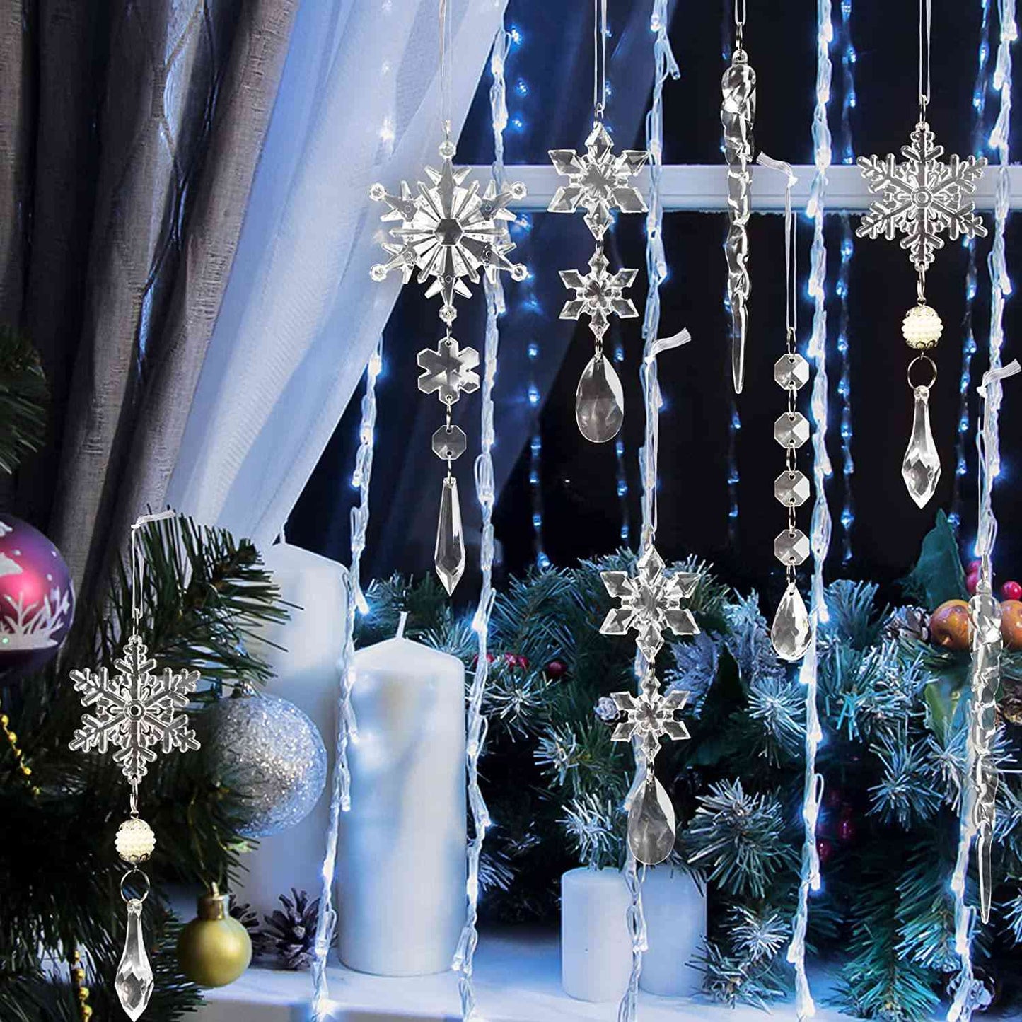 10-Piece Acrylic Icicle Ornaments - Premium  from Trendsi - Just $11! Shop now at ZLA