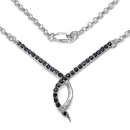 Sapphire Crossover Pendant | Black Sapphire Pendant | ZLA