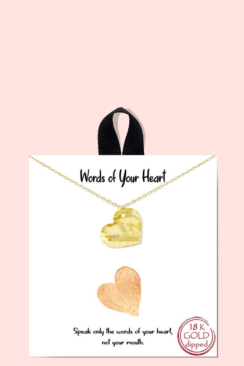 18k Gold Rhodium Dipped Words Of Your Heart Necklace - ZLA