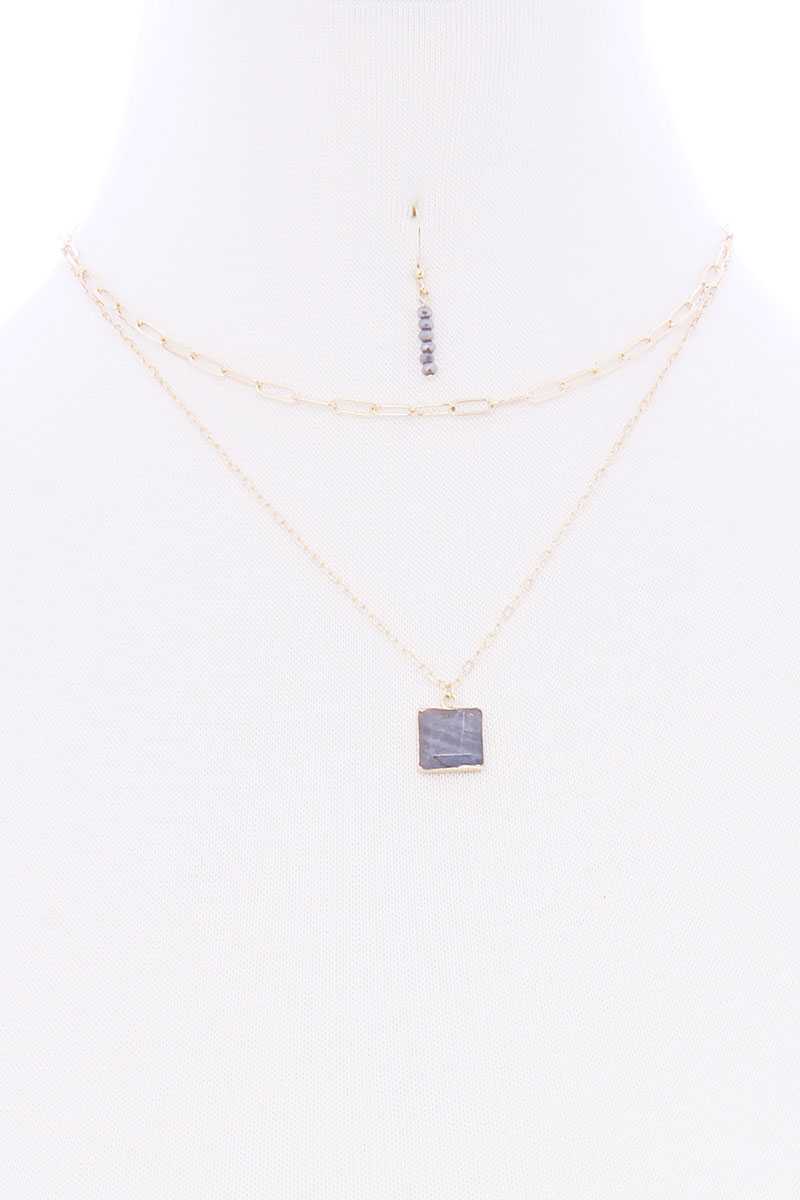 Layered Pendant Necklace | Layered Chain Necklace | ZLA