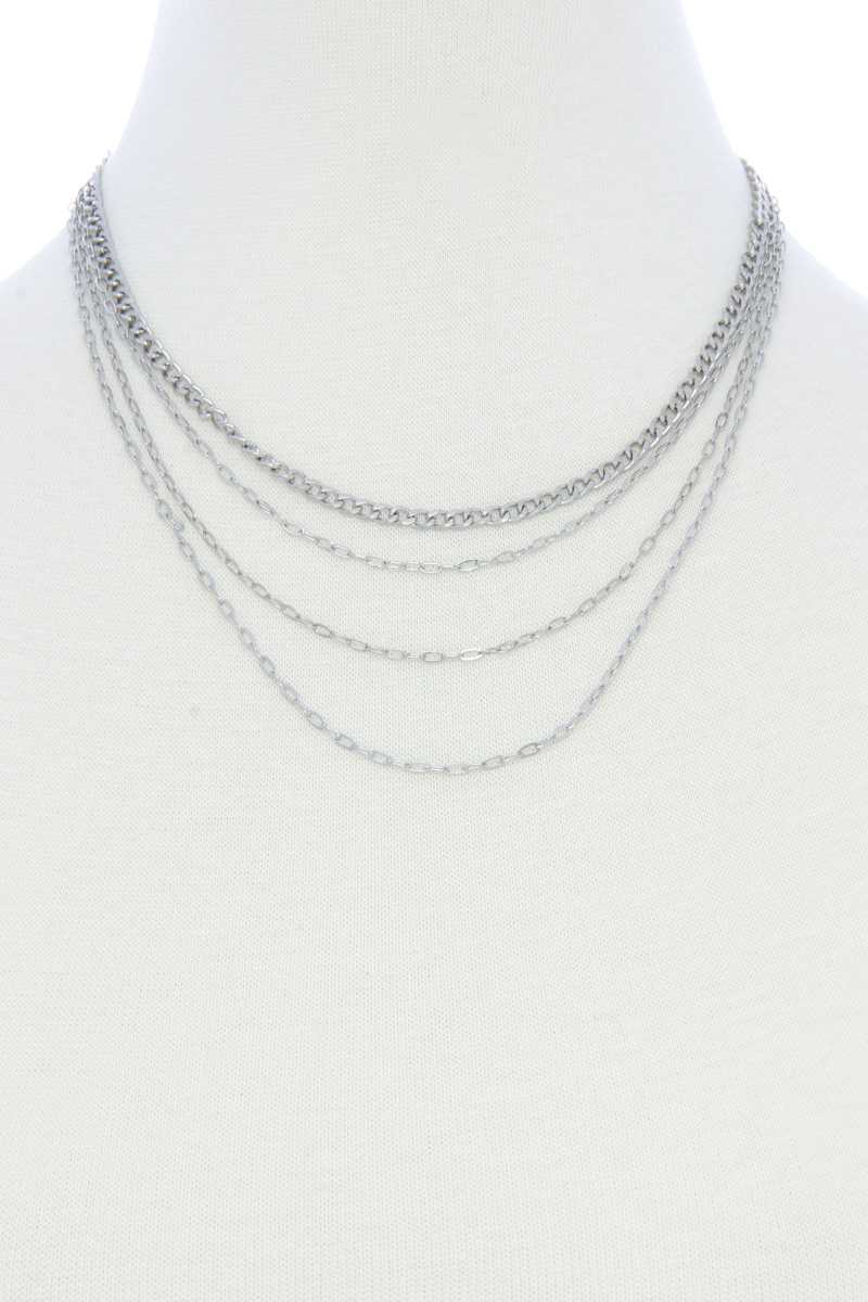 4 Layer Metal Necklace - ZLA