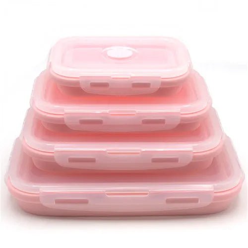 4pcs/set Silicone Rectangle Lunch Box Collapsible Bento Box Folding Food Container Bowl 300/500/800/1200ml for Dinnerware - Premium  from ZLA - Just $15.88! Shop now at ZLA