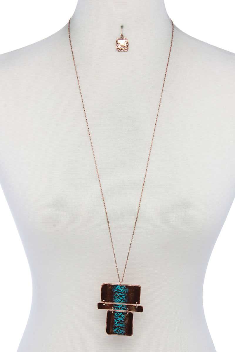 Rectangular Shape Pendant Necklace