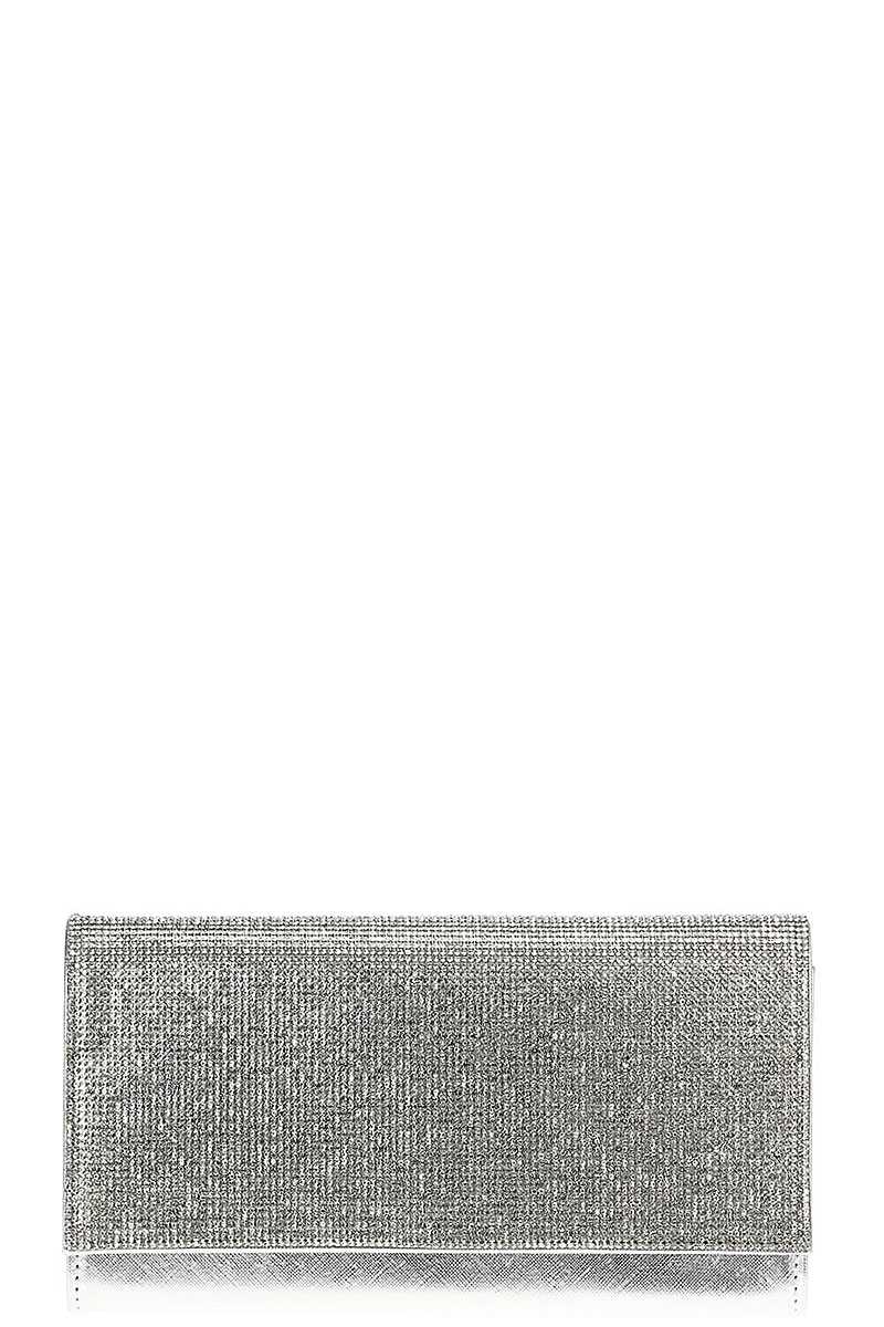 Stylish Multi Rhinestone Party Clutch With Chain