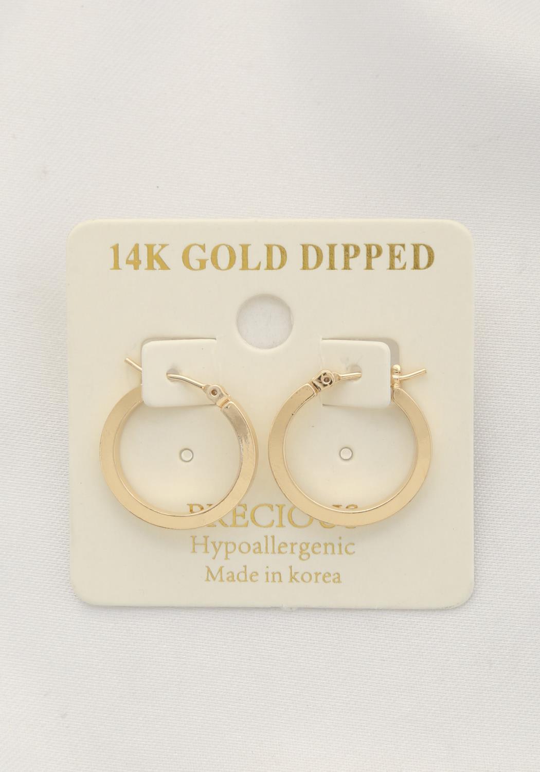 Square Edge 14k Gold Dipped Hoop Earring