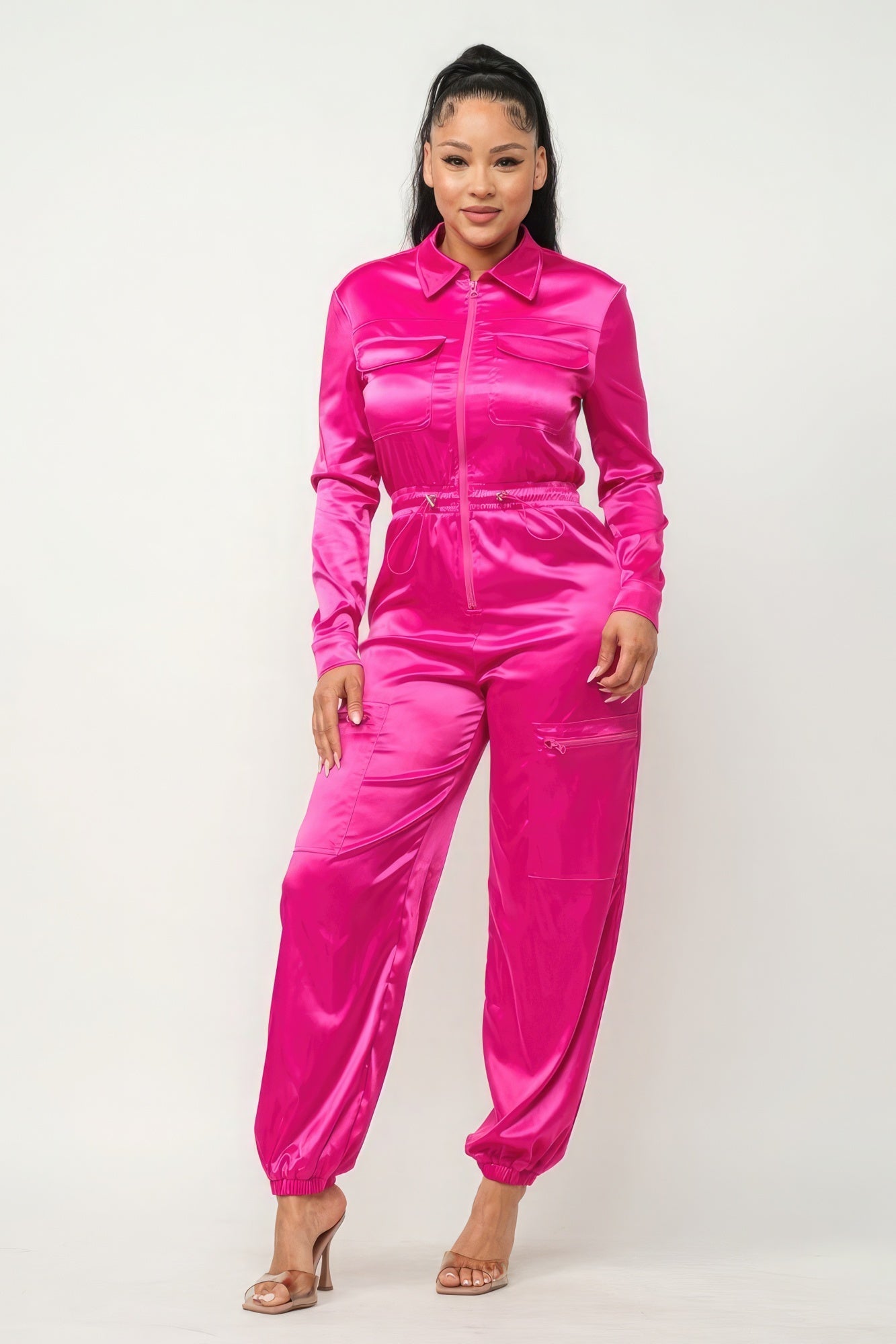 Front Zipper Pockets Top And Pants Jumpsuit - Premium  from ZLA - Just $73! Shop now at ZLA