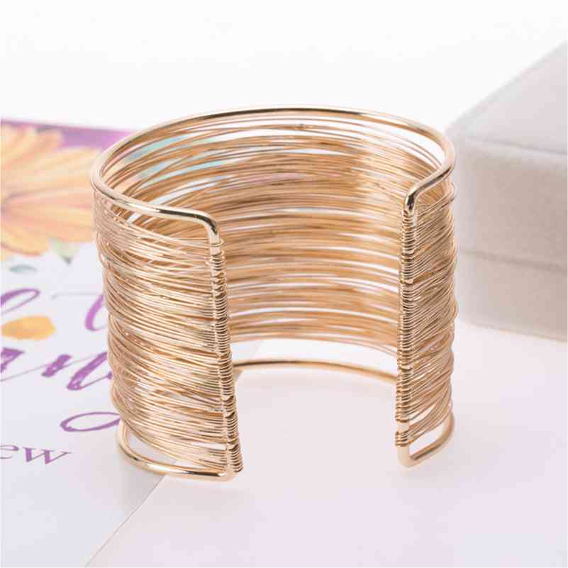 Alloy Layered Cuff Bracelet - Premium  from Trendsi - Just $7! Shop now at ZLA