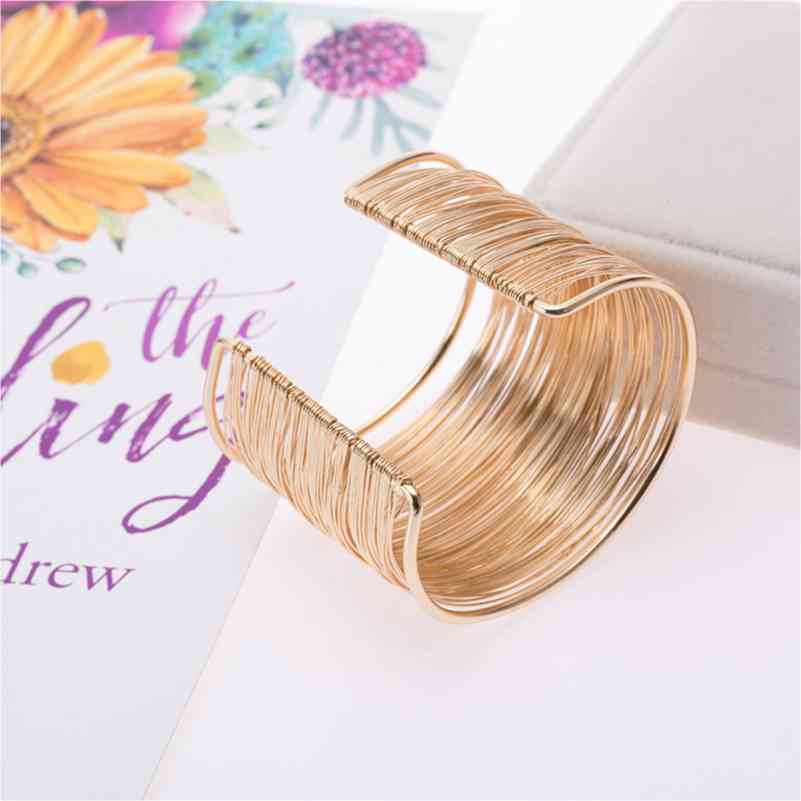 Alloy Layered Cuff Bracelet - Premium  from Trendsi - Just $7! Shop now at ZLA