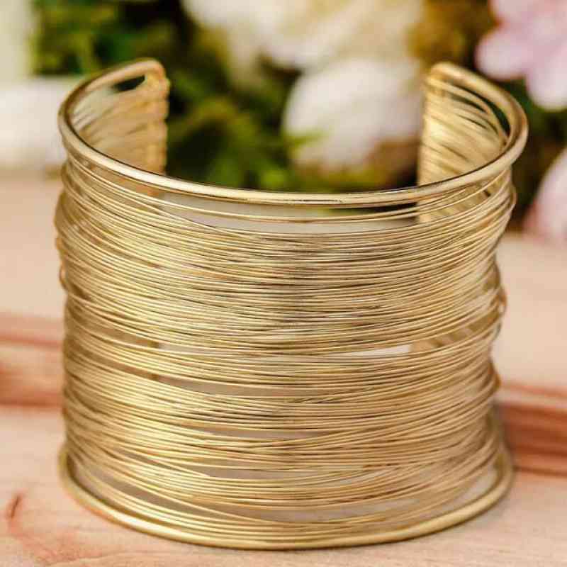 Alloy Layered Cuff Bracelet - Premium  from Trendsi - Just $7! Shop now at ZLA