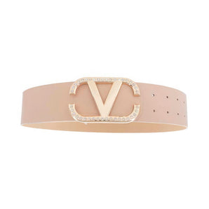 Angled Rhinestone Inverted V Buckle Belt - Premium  from ZLA - Just $16! Shop now at ZLA