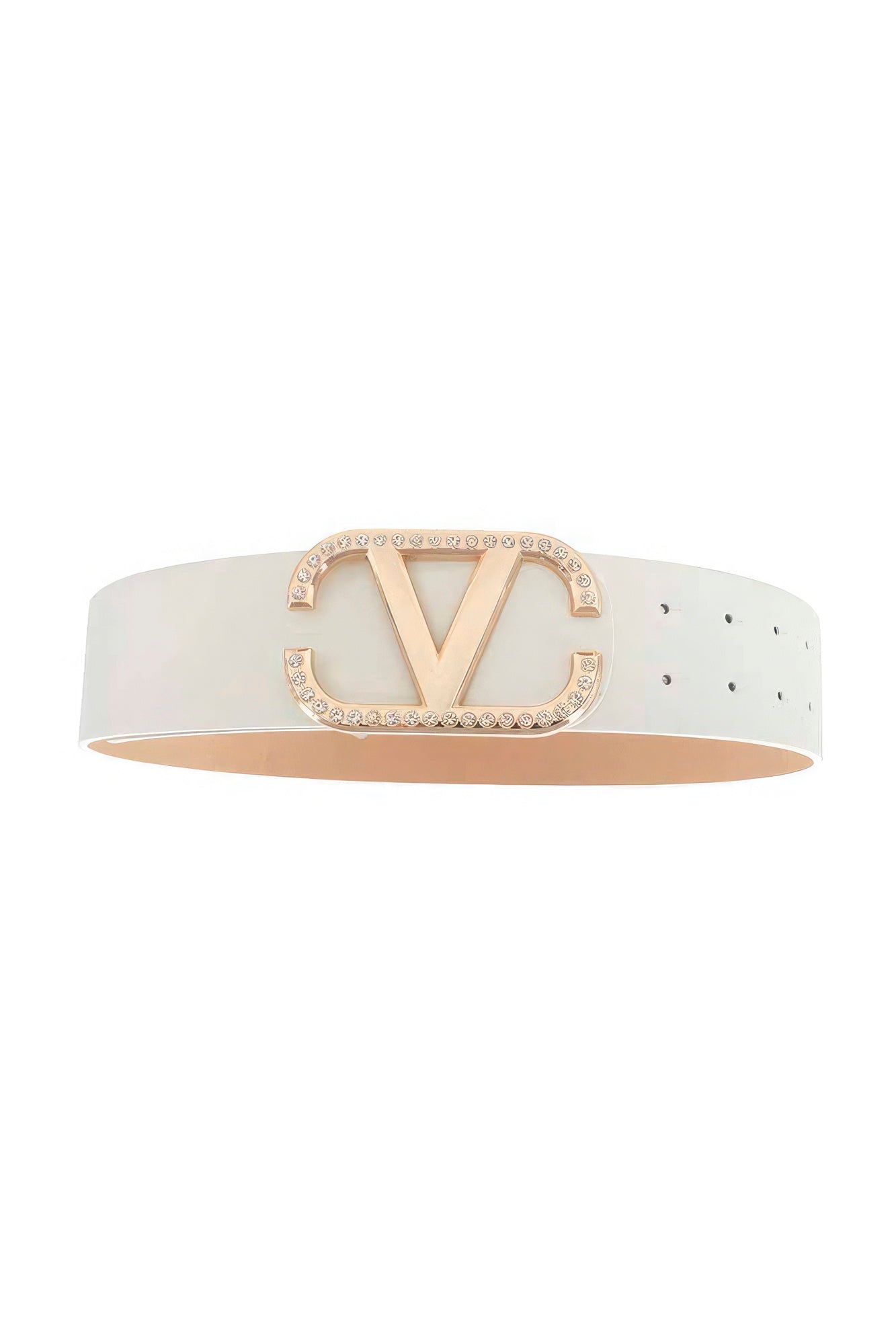 Angled Rhinestone Inverted V Buckle Belt - Premium  from ZLA - Just $16! Shop now at ZLA