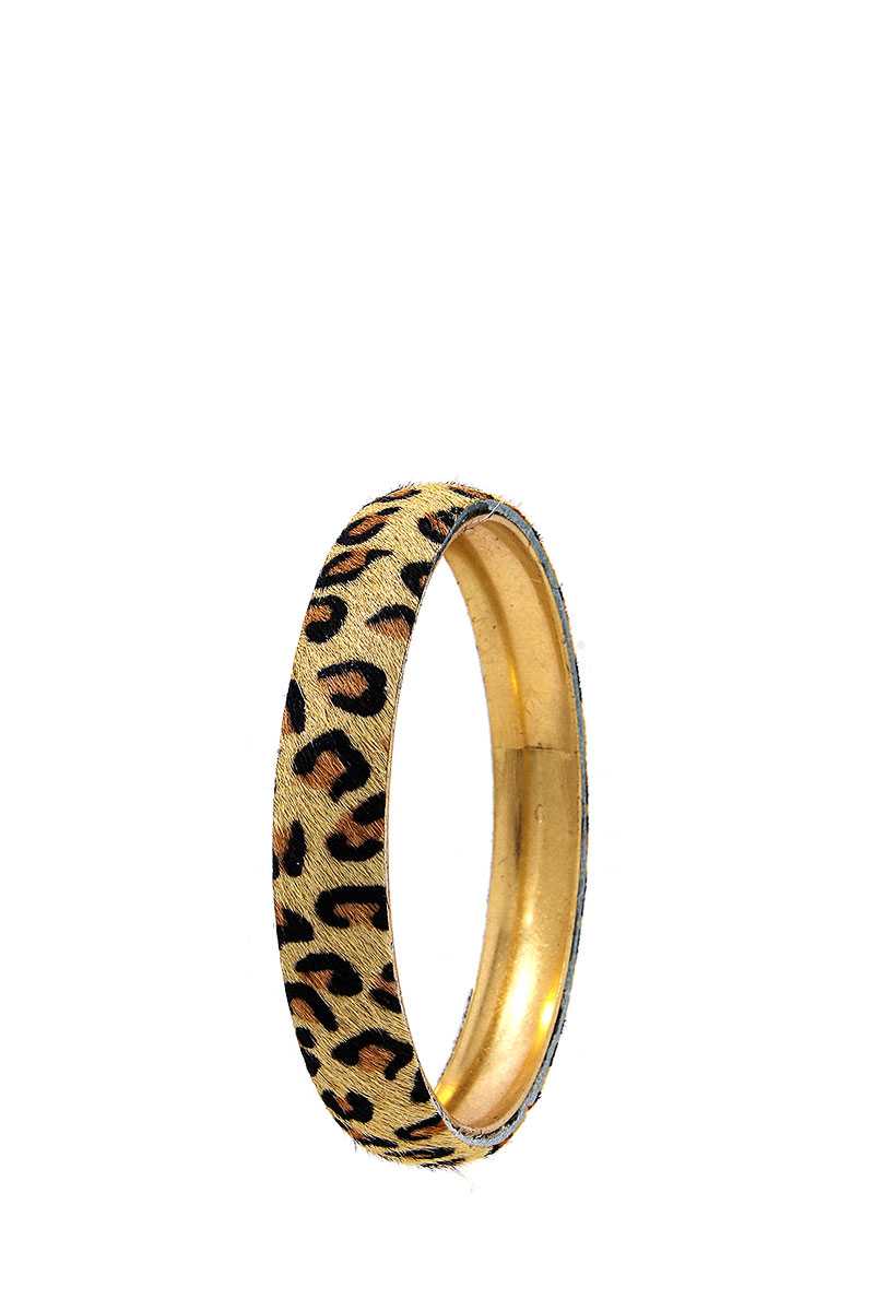 Animal Print Metal Bangle Bracelet - ZLA