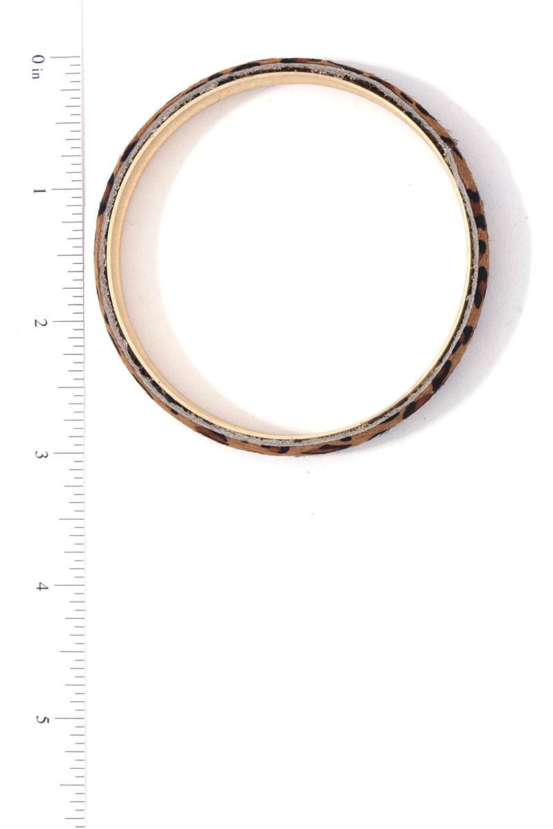 Animal Print Metal Bangle Bracelet - ZLA