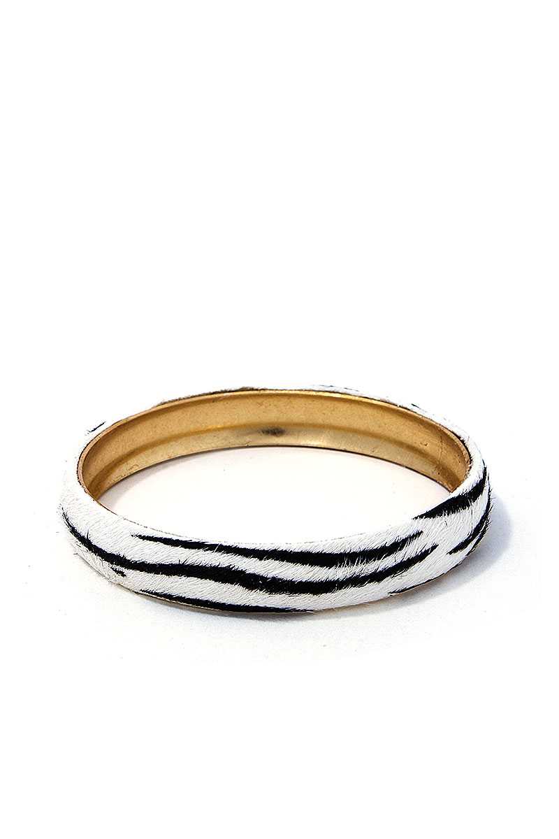 Animal Print Metal Bangle Bracelet - ZLA