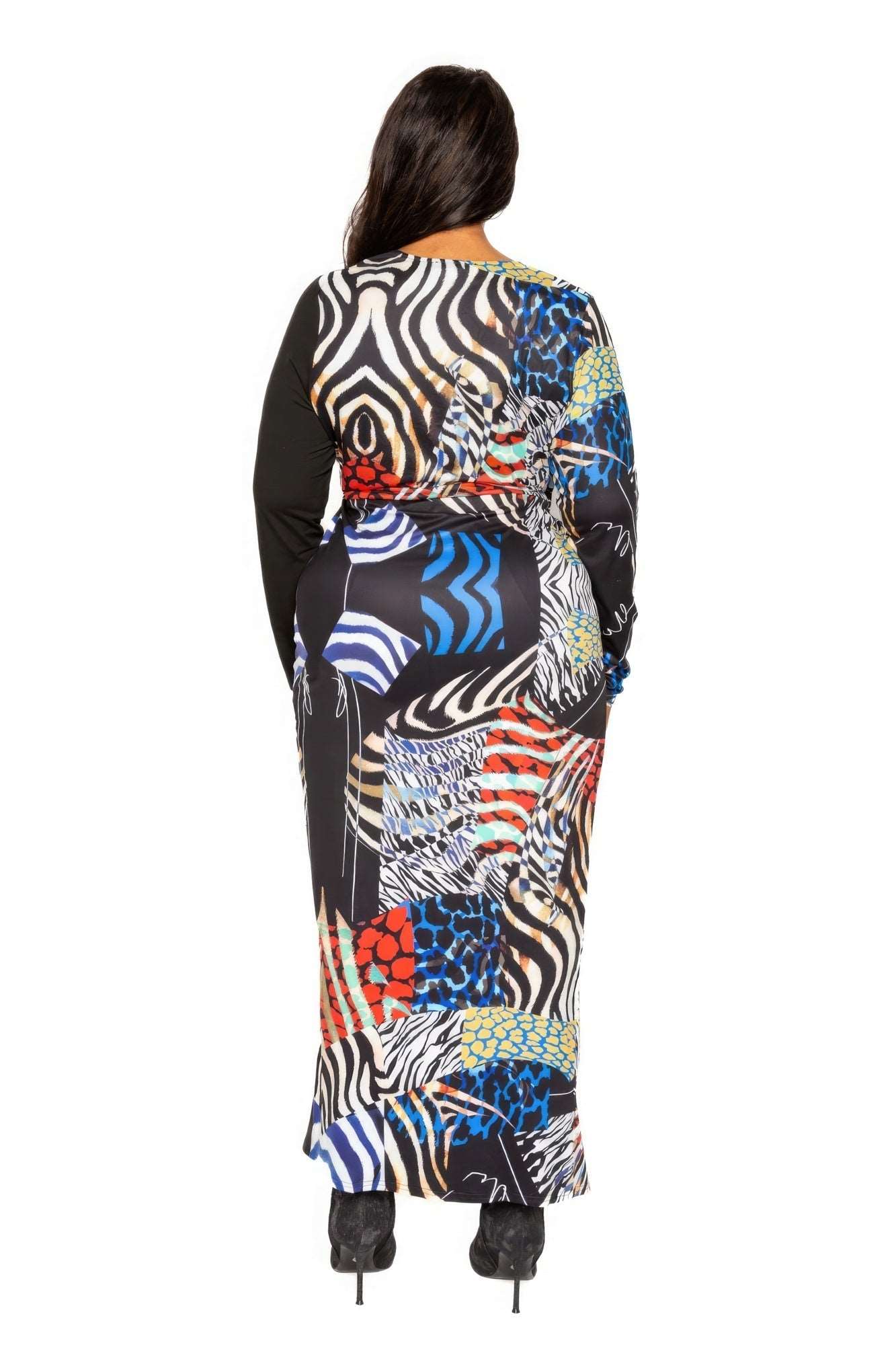 Animal Print Splice Dress With High-low Hem - Premium  from ZLA - Just $59.50! Shop now at ZLA