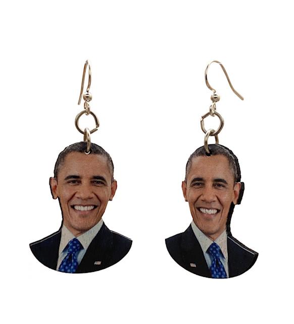 Barack Obama Earrings #T077 - Premium Earrings from Red Sunflower - Just $14.80! Shop now at ZLA