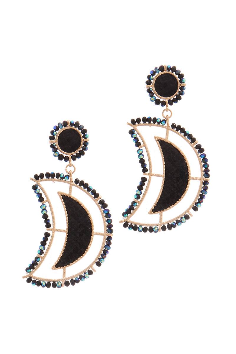 Beaded Snake Pattern Post Drop Earring - ZLA