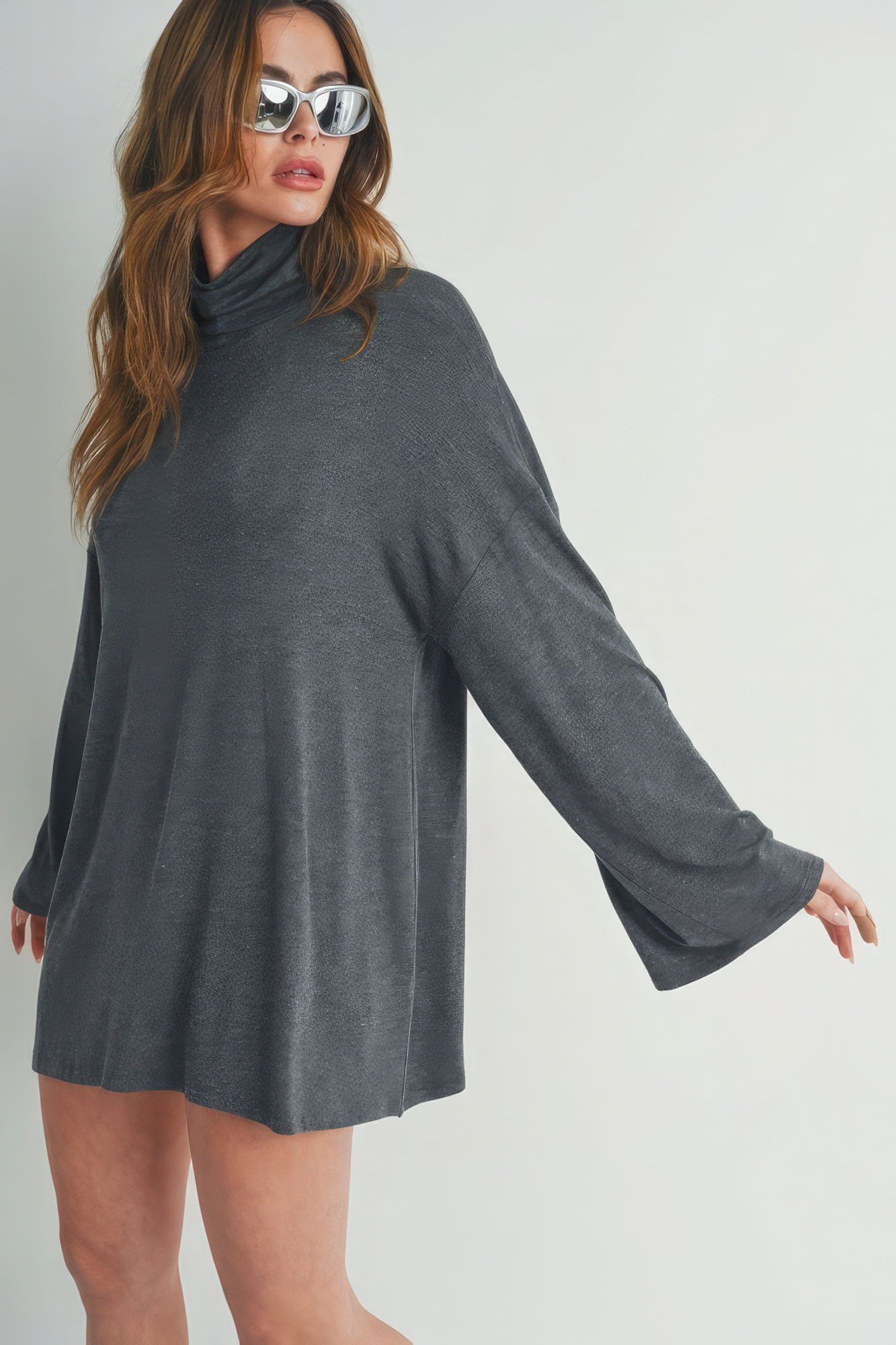 Bell Sleeve Turtle Neck Dress - Premium  from ZLA - Just $28! Shop now at ZLA