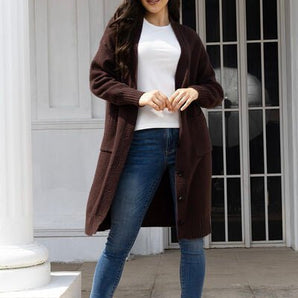 Button Up Long Sleeve Cardigan with Pockets - Premium  from Trendsi - Just $43! Shop now at ZLA