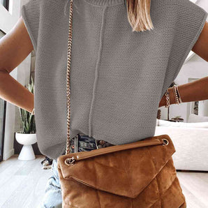 Cap Sleeve Sweater Vest - Premium  from Trendsi - Just $25! Shop now at ZLA