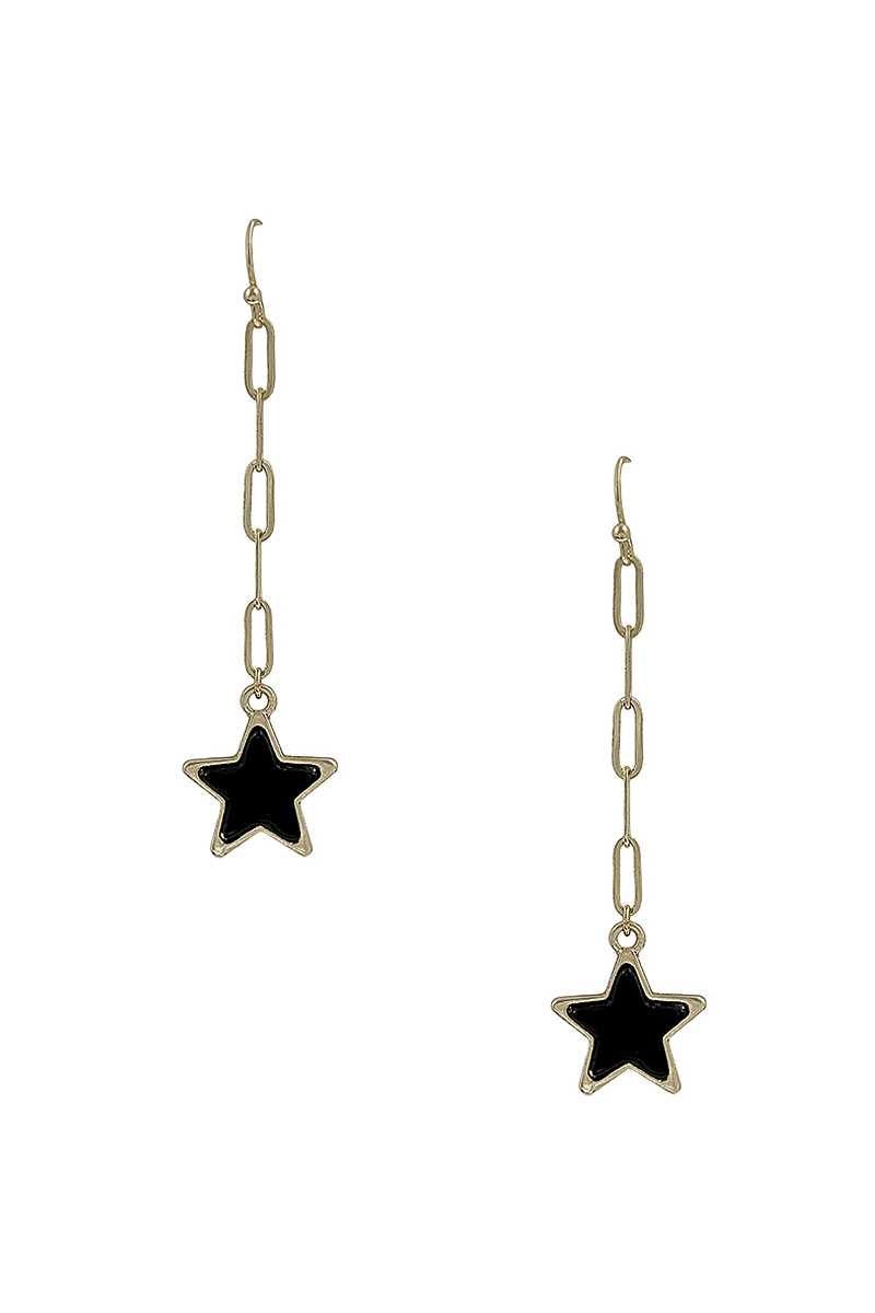 Chain Link Marble Star Earring - ZLA