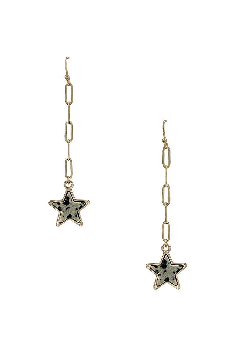 Chain Link Marble Star Earring - ZLA