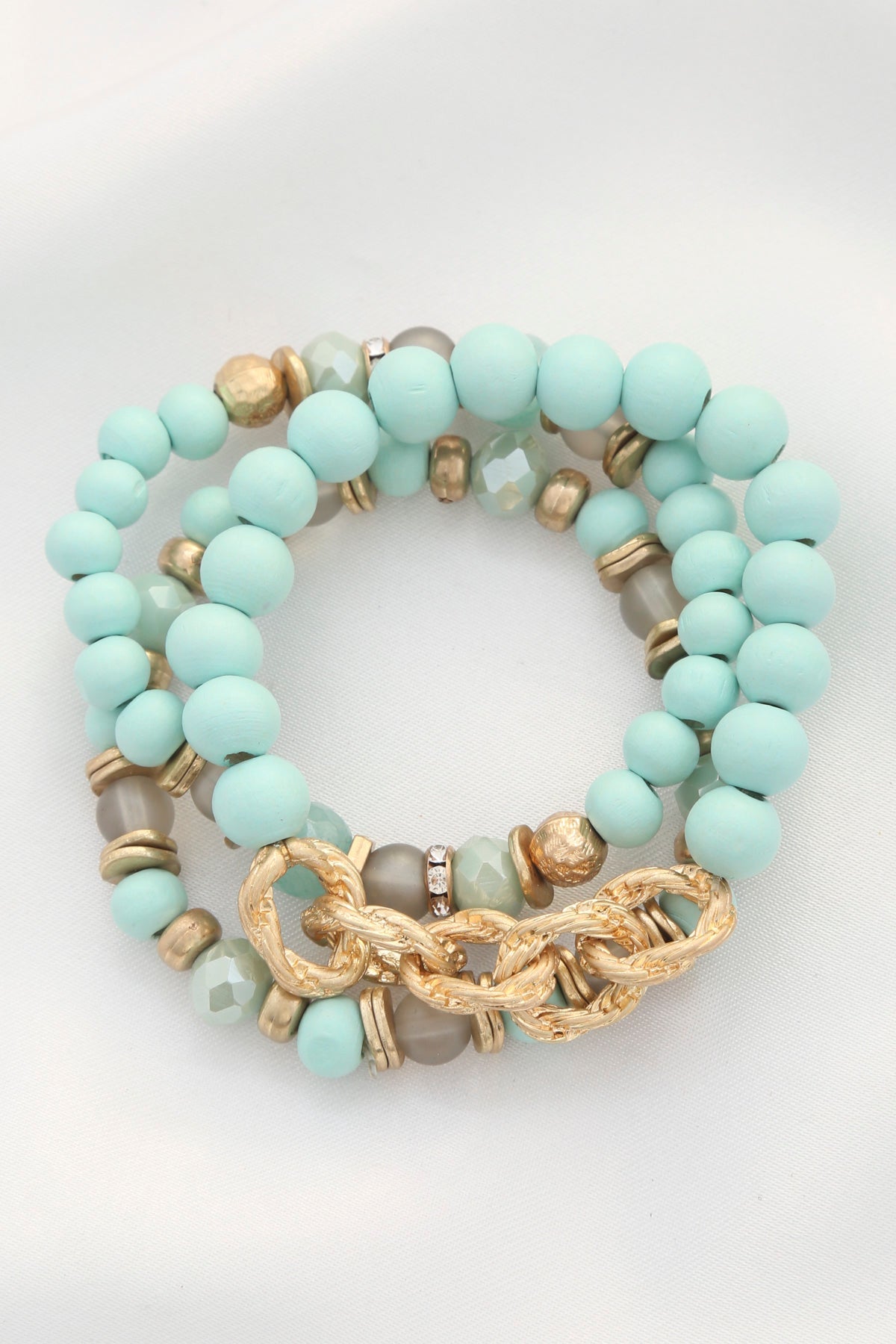 Circle Link Beaded Bracelet Set - ZLA