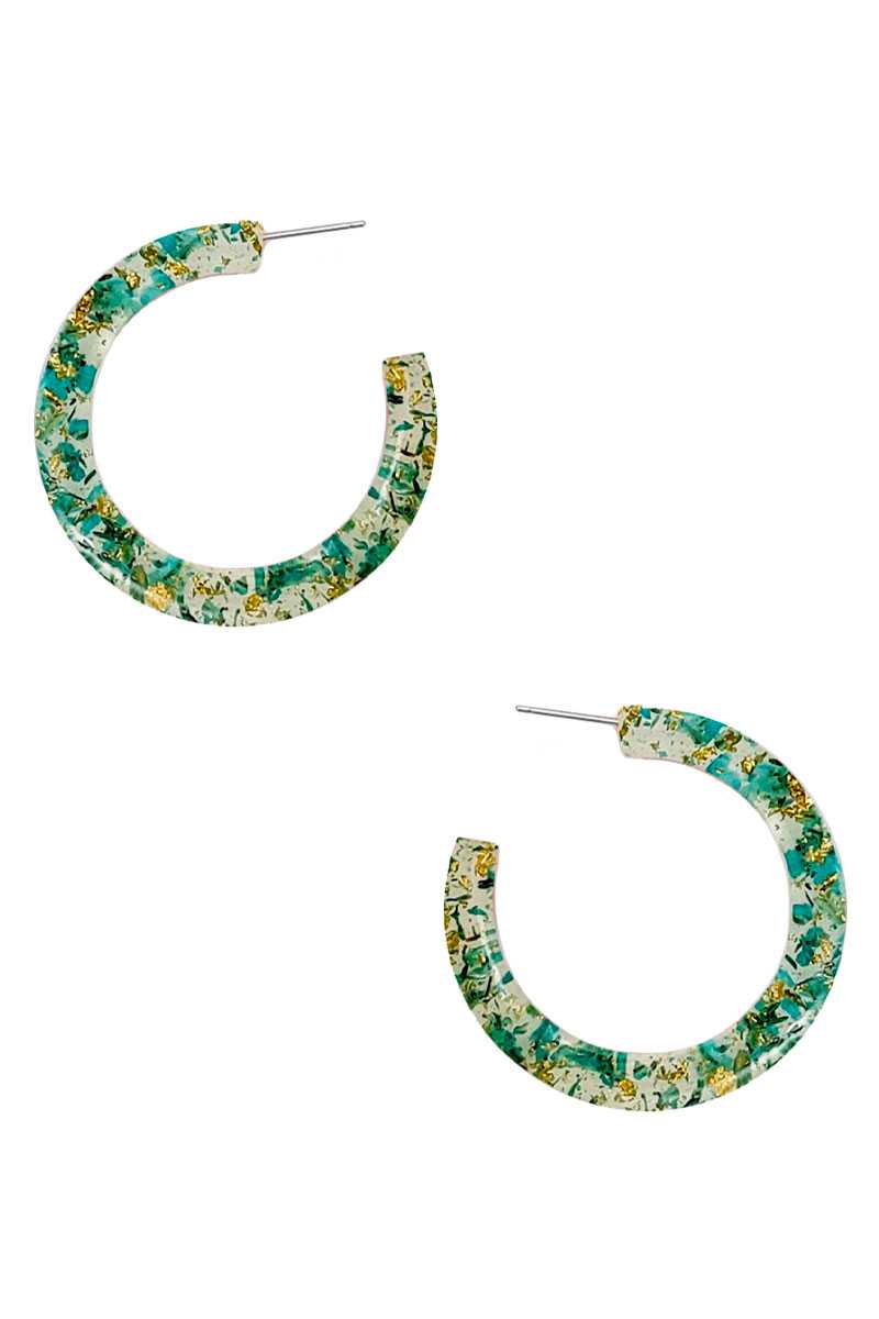 Clear Flower Hoop Earring - ZLA