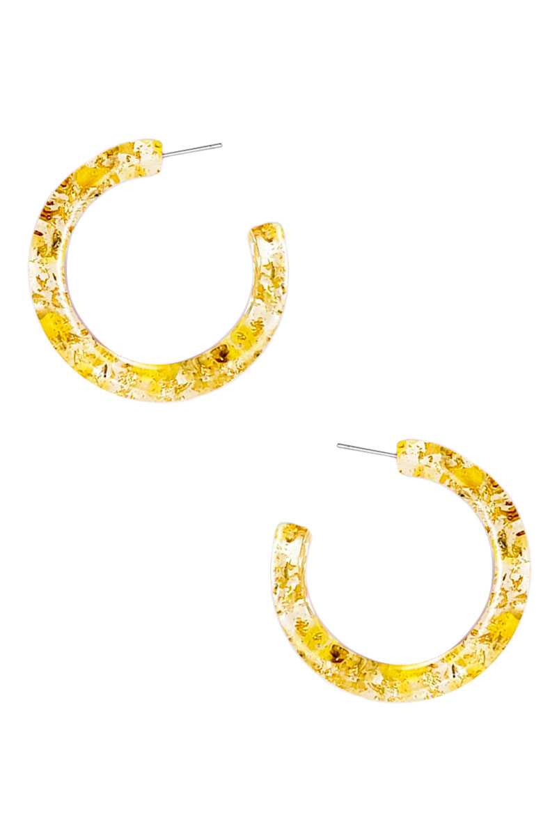 Clear Flower Hoop Earring - ZLA