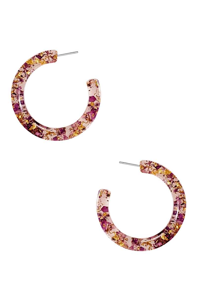 Clear Flower Hoop Earring - ZLA