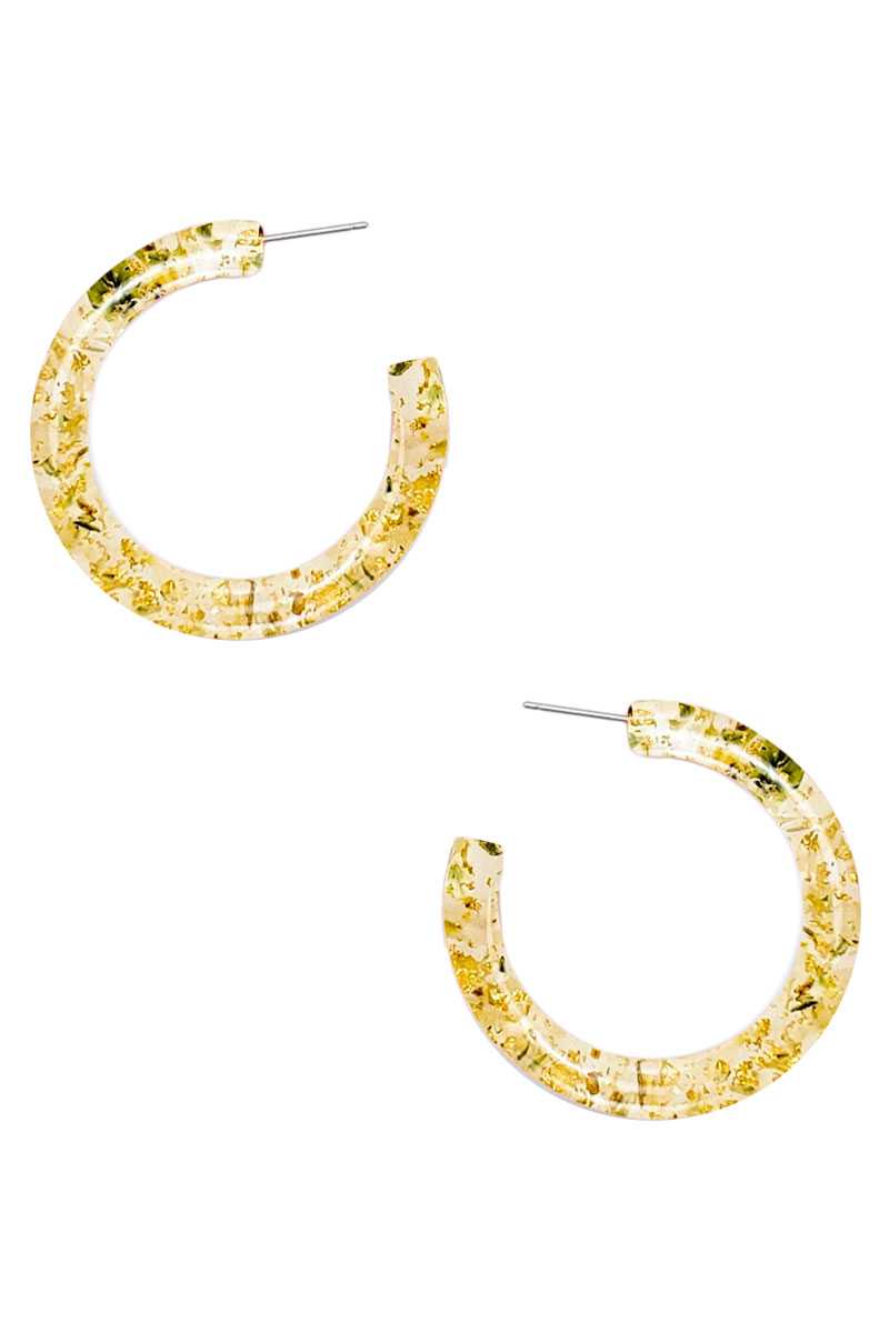 Clear Flower Hoop Earring - ZLA