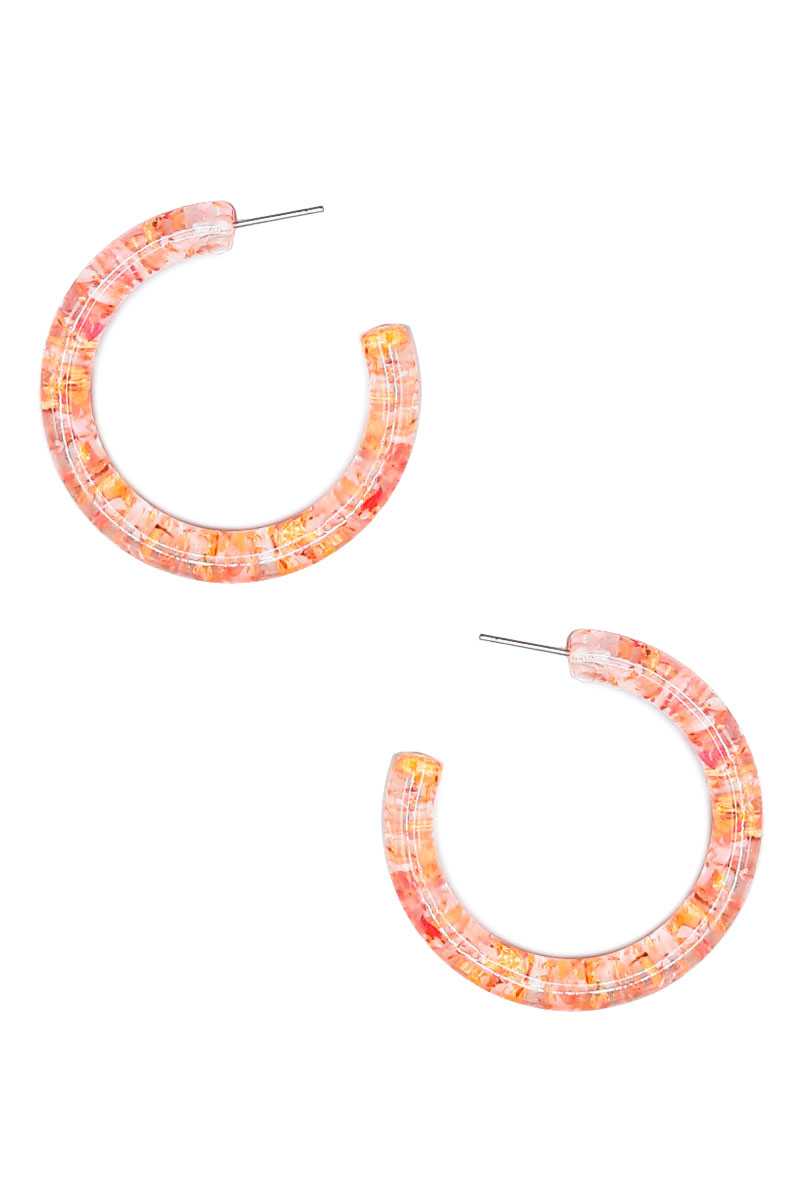 Clear Flower Hoop Earring - ZLA