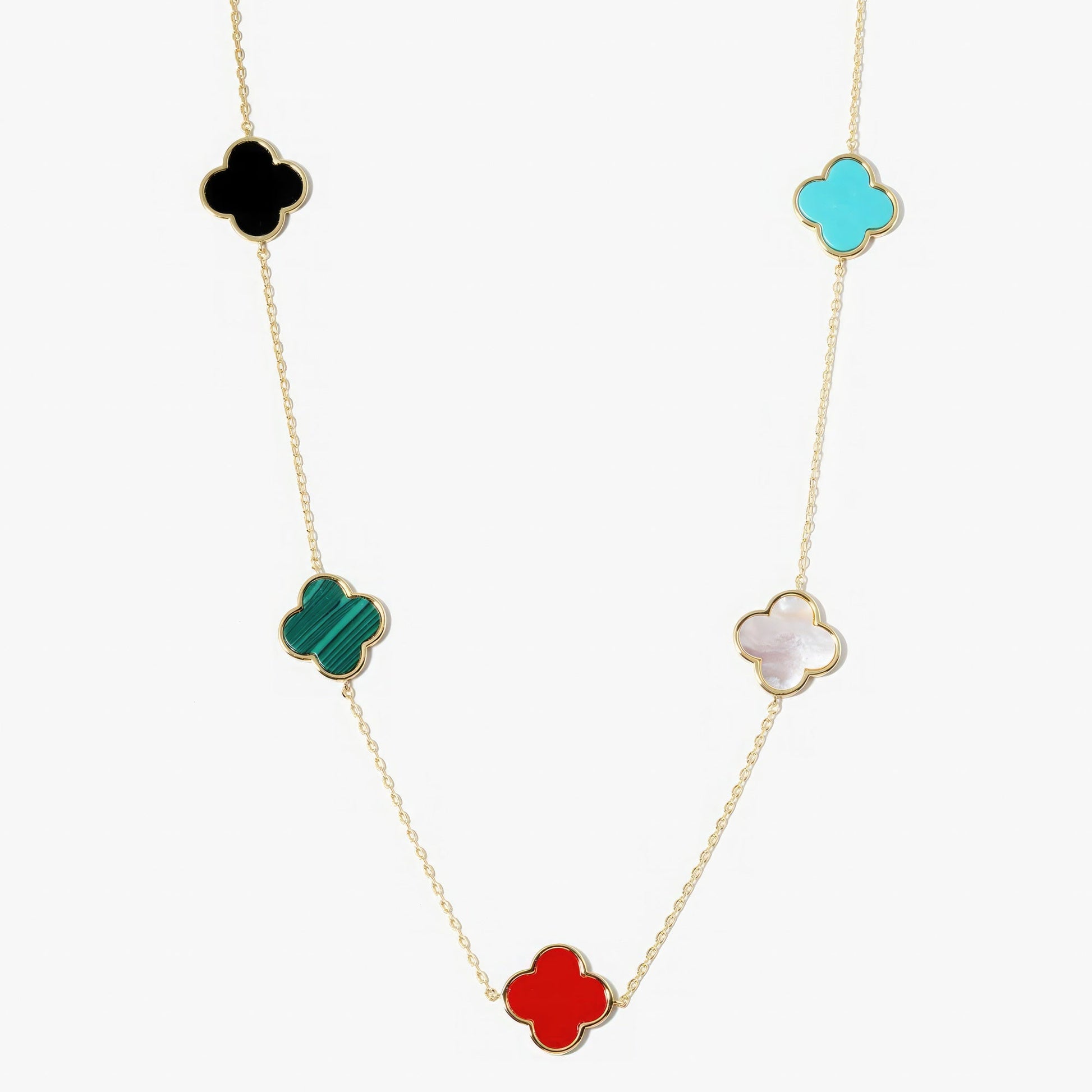 Clover Charm Station Necklace - ZLA