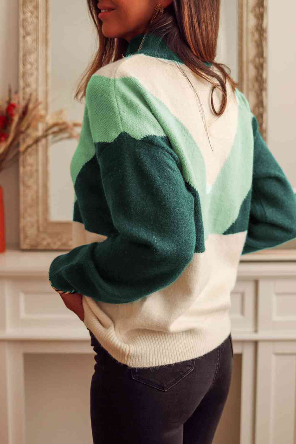 Color Block Buttoned Sweater - Premium  from Trendsi - Just $38! Shop now at ZLA